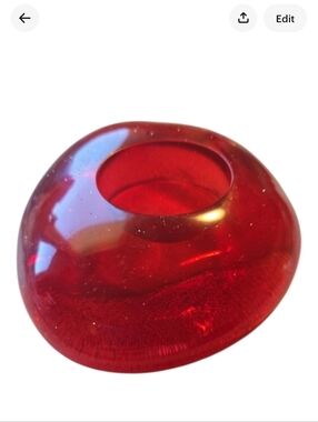 Handmade Resin Candle Holder • Red Tealight Holder • Unique Home Decor